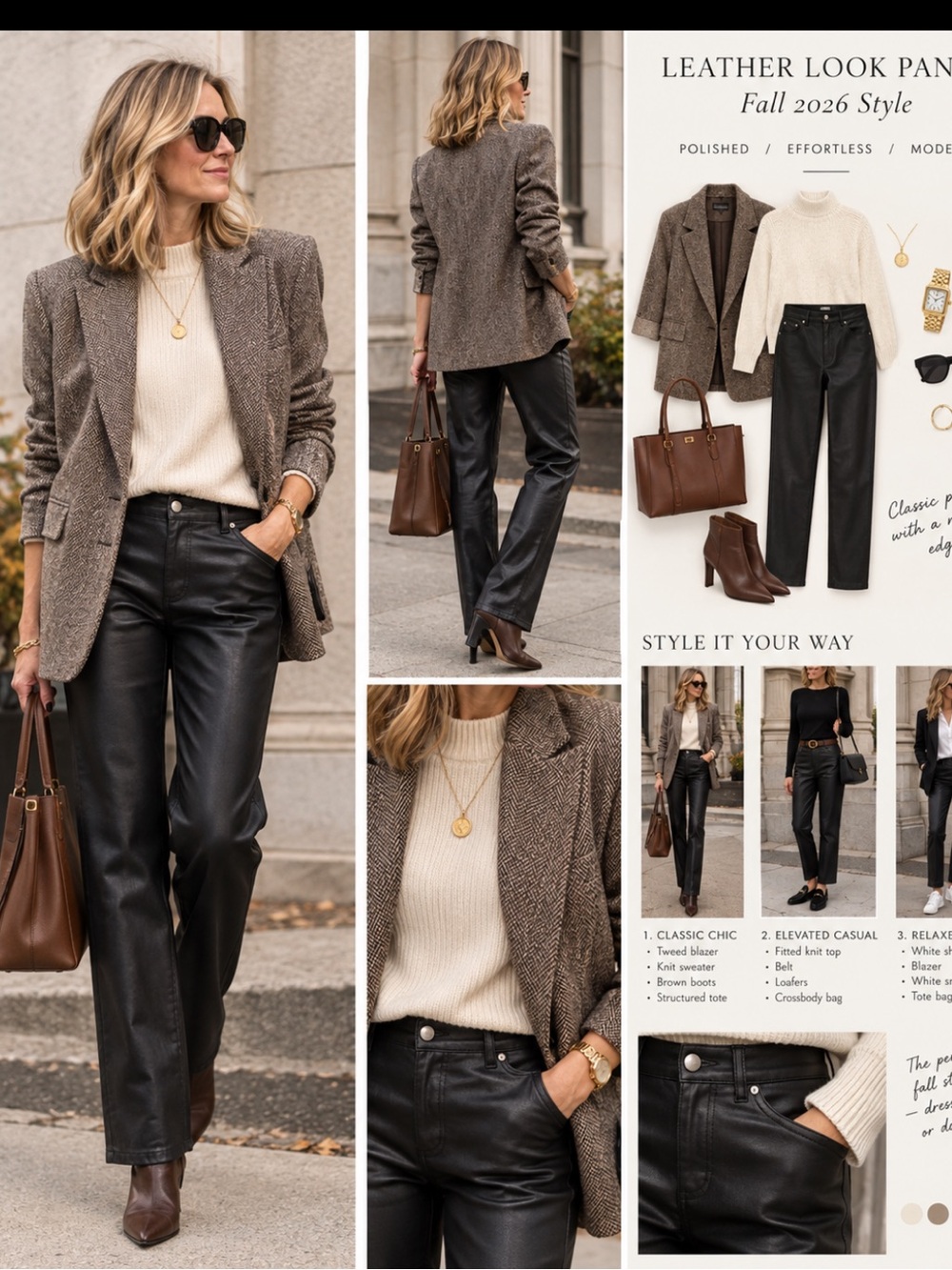 Zara Black Faux Leather Trouser